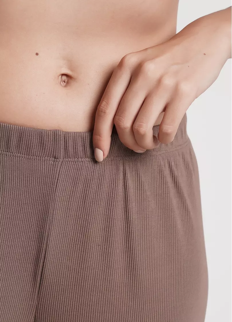 Длинные штаны из хлопка в рубчик RIB 4307/010 beige (коричневый)