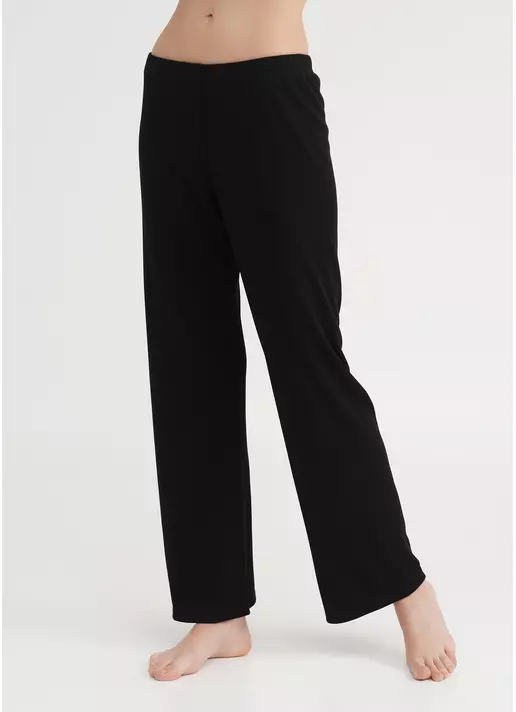 Длинные штаны из хлопка в рубчик RIB 4307/010 black (черный)