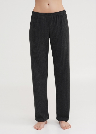 Длинные штаны из хлопка в рубчик RIB 4307/010 dark grey (серый)