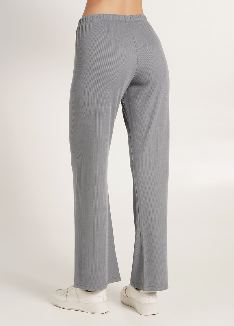 Длинные штаны из хлопка в рубчик RIB 4307/010 grey (серый)
