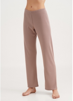 Длинные штаны из хлопка в рубчик RIB 4307/010 light beige (бежевый)