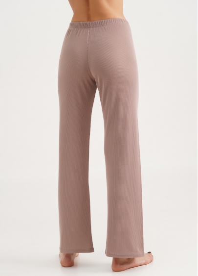 Довгі штани з бавовни в рубчик RIB 4307/010 light beige (бежевий)