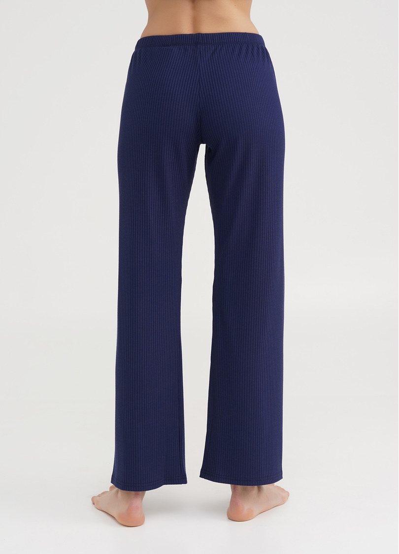 Длинные штаны из хлопка в рубчик RIB 4307/010 navy (синий)