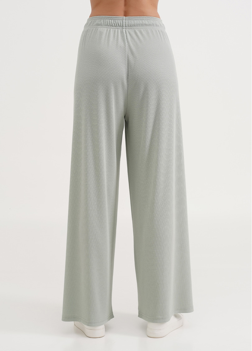 Штаны-палаццо в рубчик из хлопка RIB 4314/010 mint (зеленый)