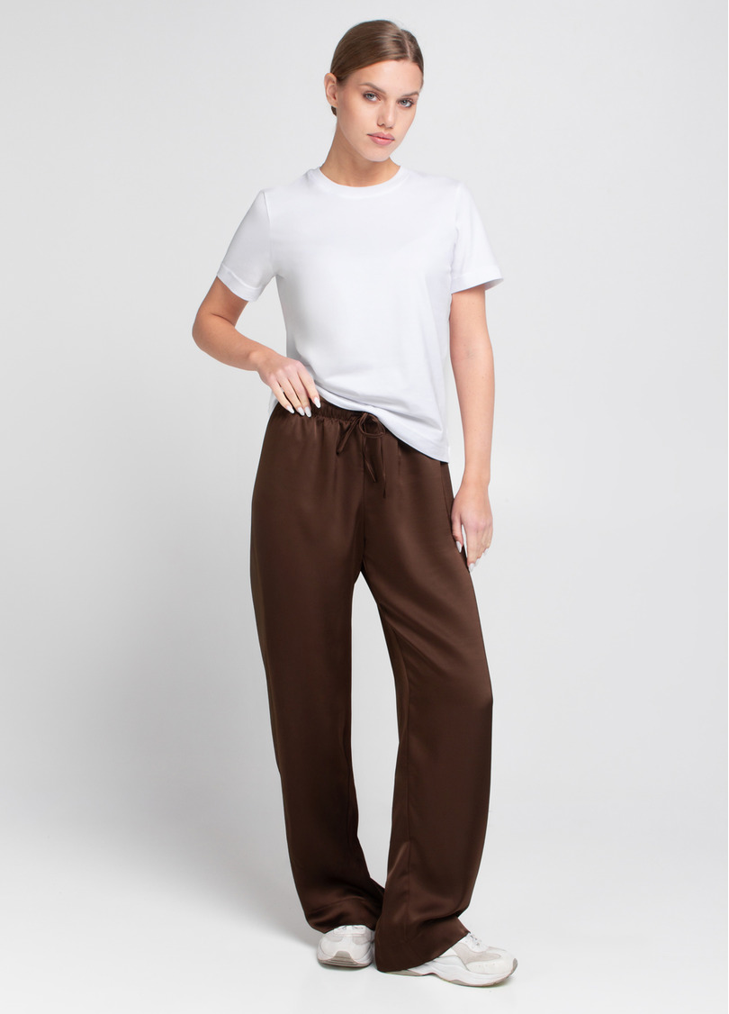 Шовкові штани на кулісці ROYAL SILK 4332/050 chocolate brown (коричневий)