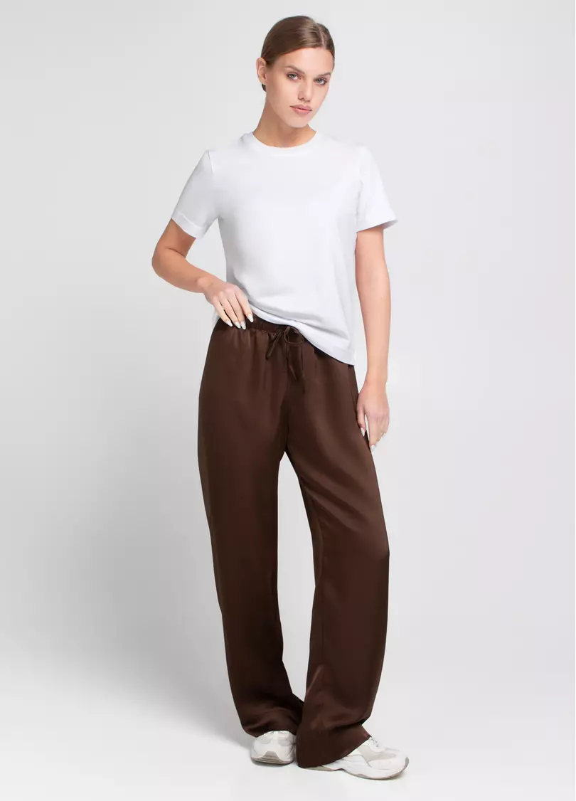Шелковые штаны на кулиске ROYAL SILK 4332/050 chocolate brown (коричневый)