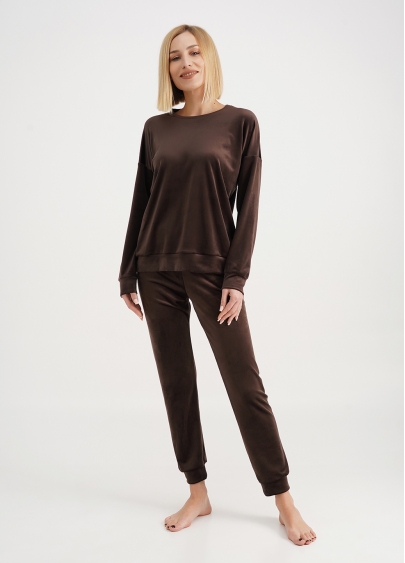 Жіночі велюрові штани SOFT WINTER 4308/080 brown (коричневий)