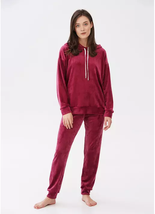 Велюровые штаны на манжетах SOFT WINTER 4308/080 burgundi (бордовый)