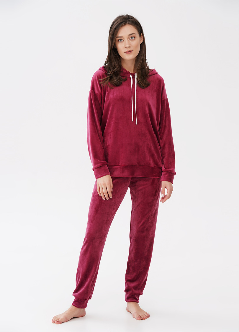 Велюровые штаны на манжетах SOFT WINTER 4308/080 burgundi (бордовый)