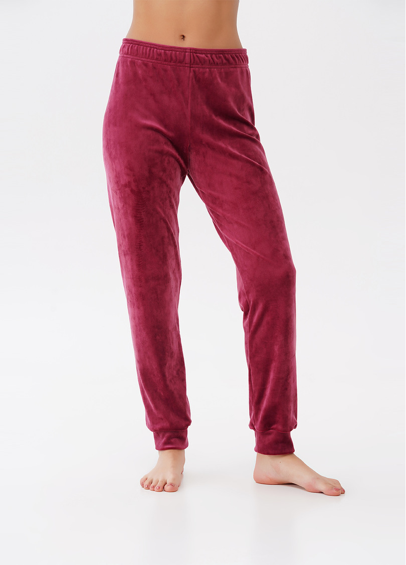 Велюровые штаны на манжетах SOFT WINTER 4308/080 burgundi (бордовый)