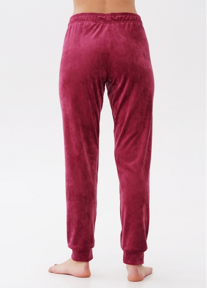 Велюрові штани на манжетах SOFT WINTER 4308/080 burgundi (бордовий)