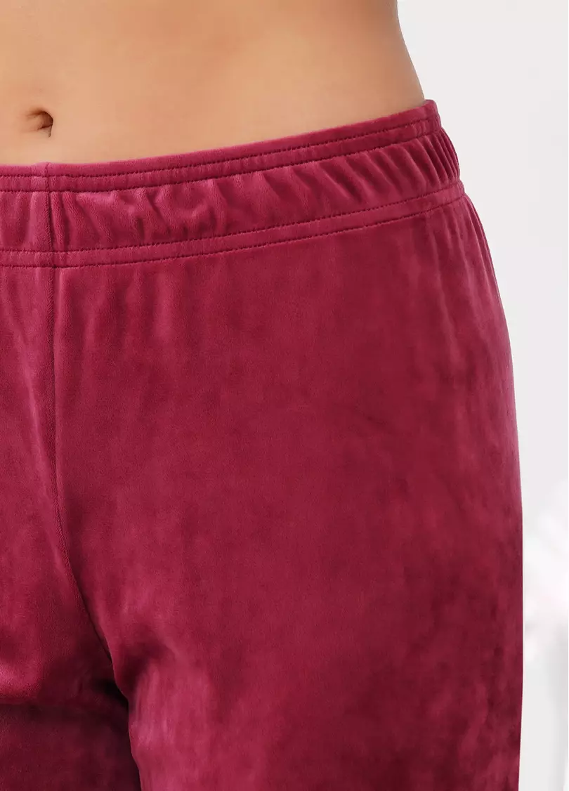 Велюрові штани на манжетах SOFT WINTER 4308/080 burgundi (бордовий)