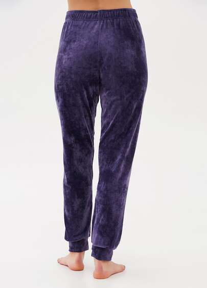 Велюровые штаны на манжетах SOFT WINTER 4308/080 eggplant (фиолетовый)