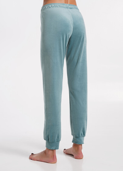 Велюровые штаны на манжетах SOFT WINTER 4308/080 mint (голубой)