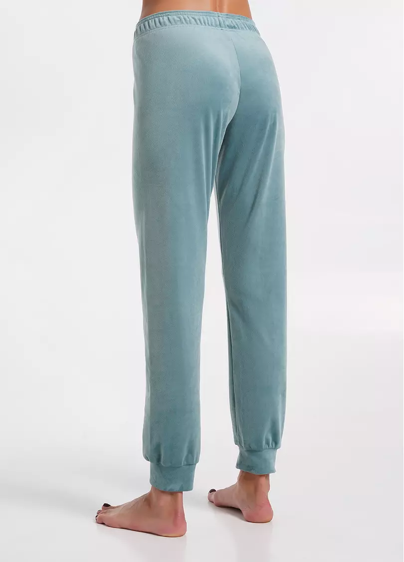 Велюрові штани на манжетах SOFT WINTER 4308/080 mint (блакитний)