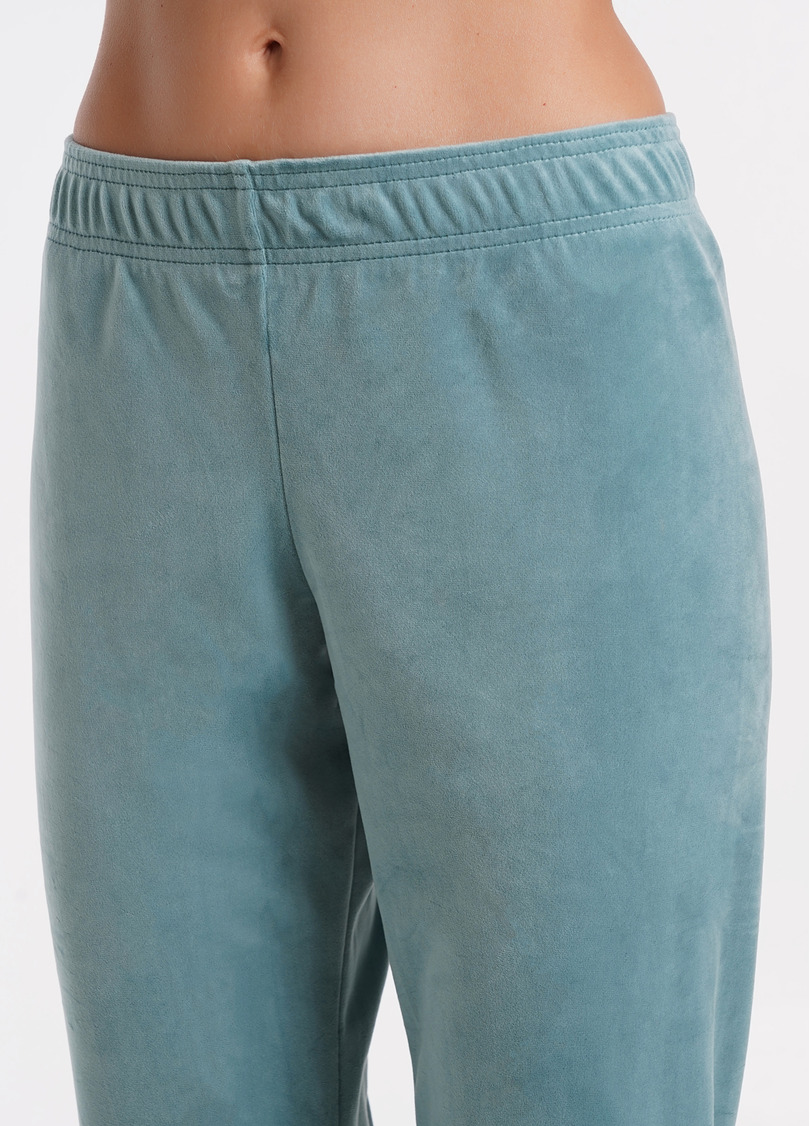 Велюрові штани на манжетах SOFT WINTER 4308/080 mint (блакитний)