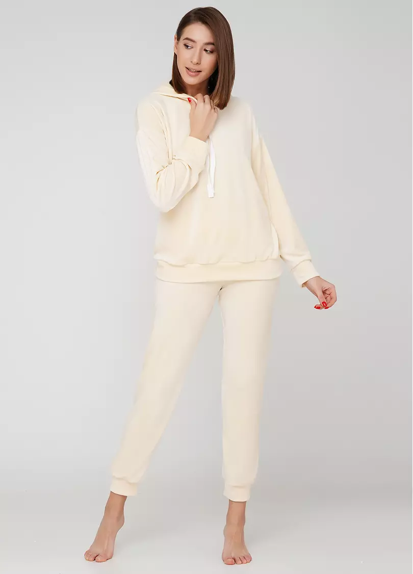 Жіночі велюрові штани SOFT WINTER 4308/080 (ванільний)