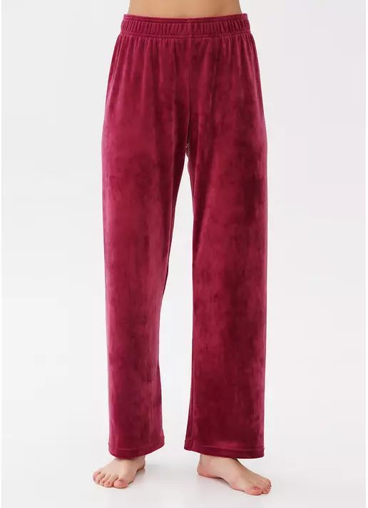 Велюровые штаны свободного кроя SOFT WINTER 4311/080 burgundi (бордовый)