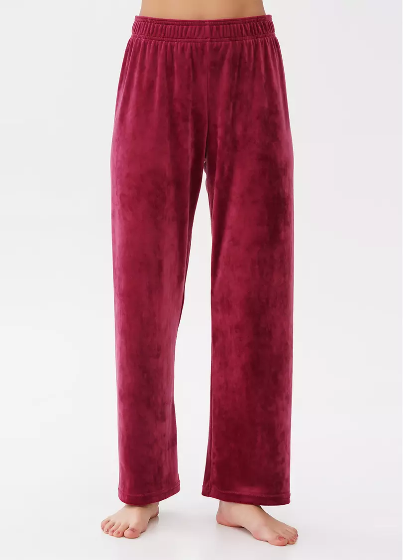 Велюровые штаны свободного кроя SOFT WINTER 4311/080 burgundi (бордовый)