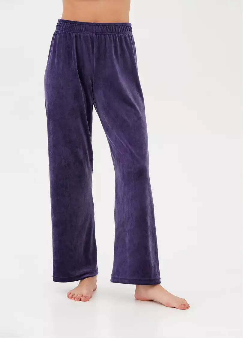 Велюровые штаны свободного кроя SOFT WINTER 4311/080 eggplant (фиолетовый)