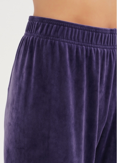 Велюровые штаны свободного кроя SOFT WINTER 4311/080 eggplant (фиолетовый)