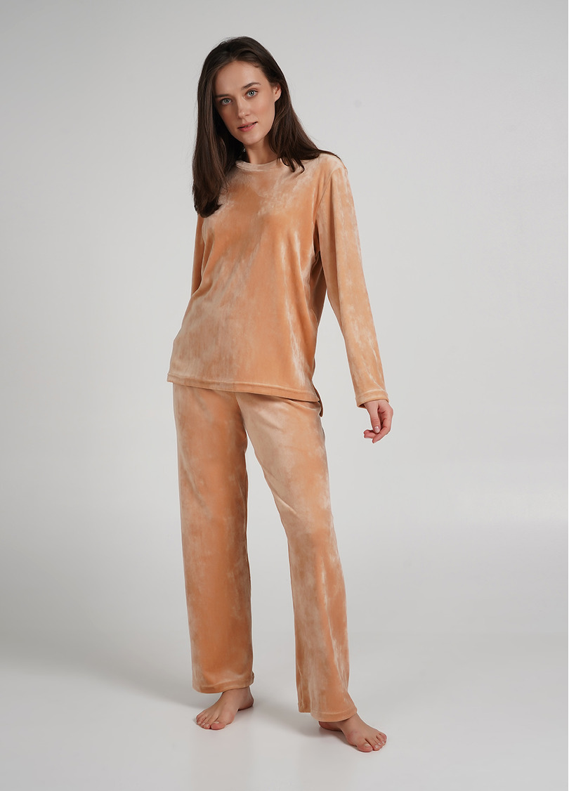 Велюровые штаны свободного кроя SOFT WINTER 4311/080 latte (бежевый)