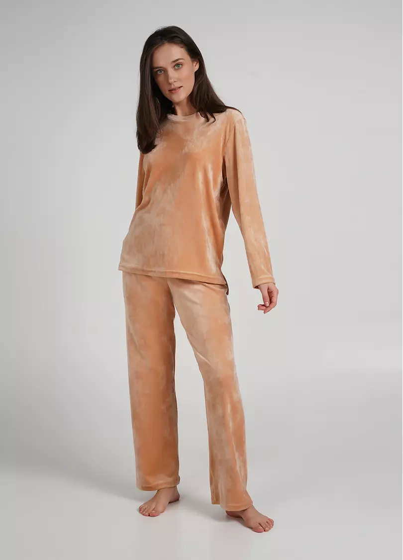 Велюровые штаны свободного кроя SOFT WINTER 4311/080 latte (бежевый)