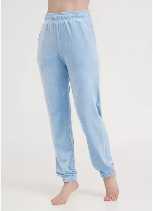 Штаны велюровые внизу с резинкой SOFT WINTER 4312/080 blue (голубой)