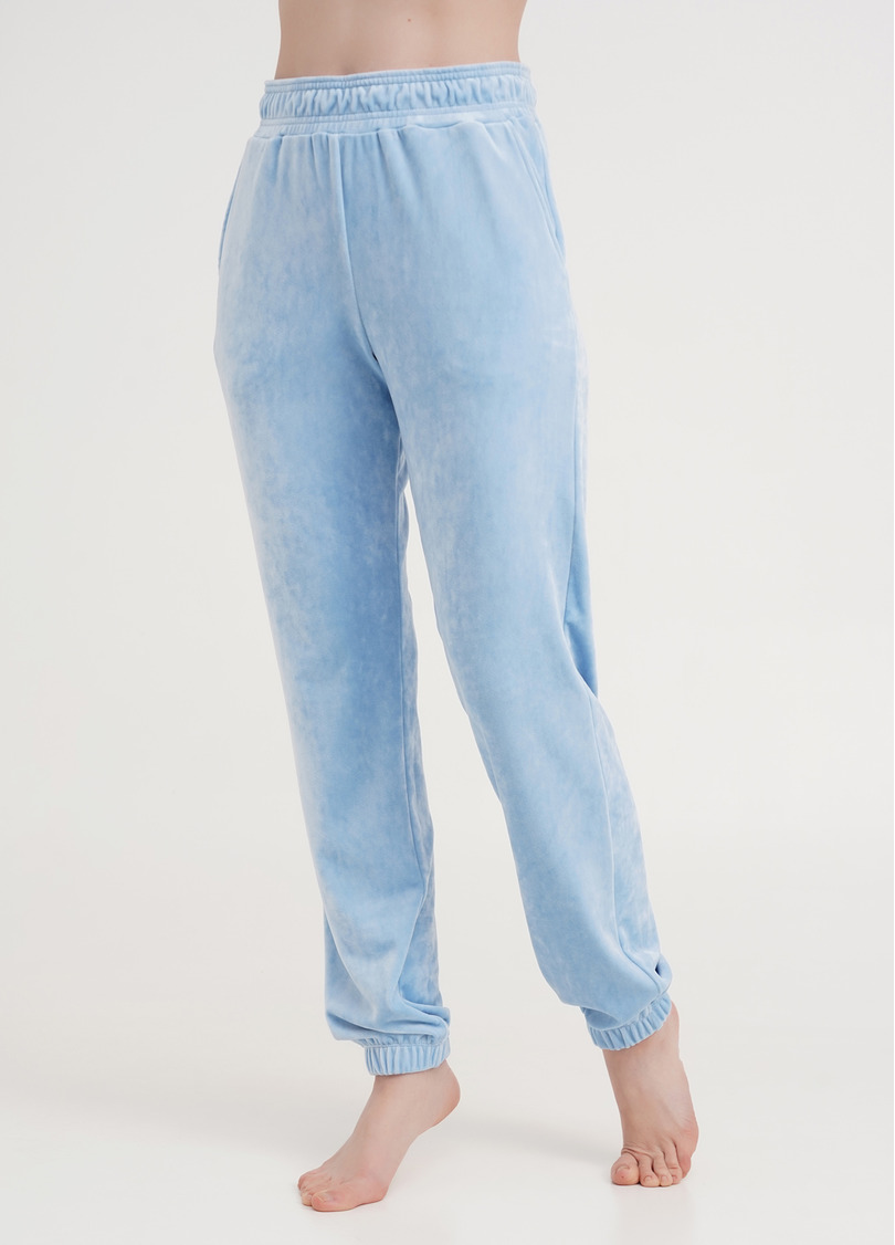 Штаны велюровые внизу с резинкой SOFT WINTER 4312/080 blue (голубой)