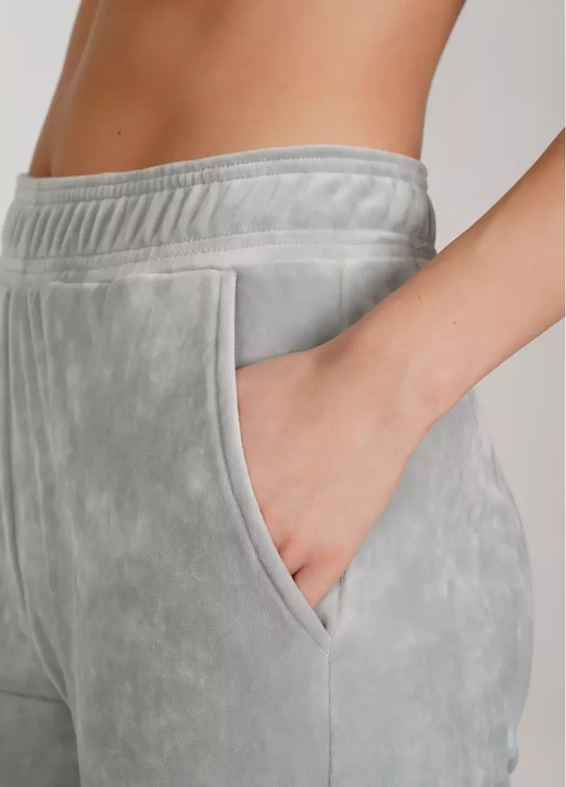 Штаны велюровые внизу с резинкой SOFT WINTER 4312/080 grey (серий)