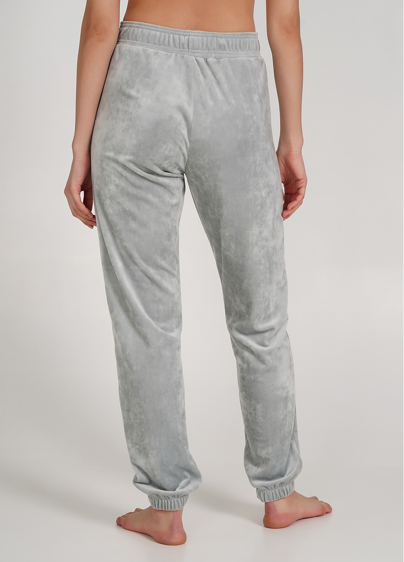 Штаны велюровые внизу с резинкой SOFT WINTER 4312/080 grey (серий)