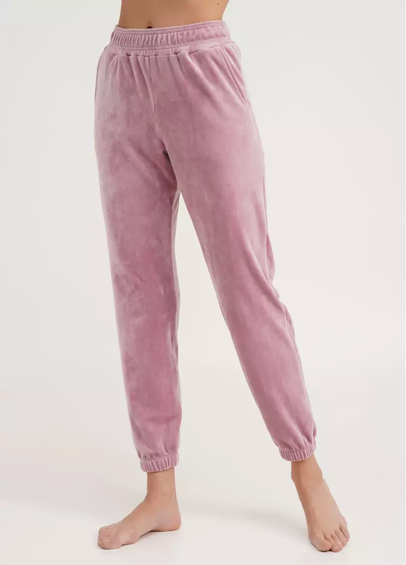 Штани велюрові внизу з гумкою SOFT WINTER 4312/080 pink (рожевий)