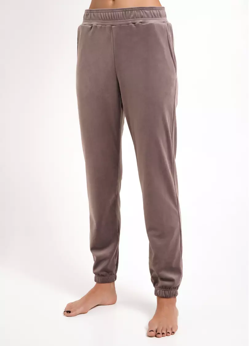 Штани велюрові внизу з гумкою SOFT WINTER 4312/080 taupe (коричневий)