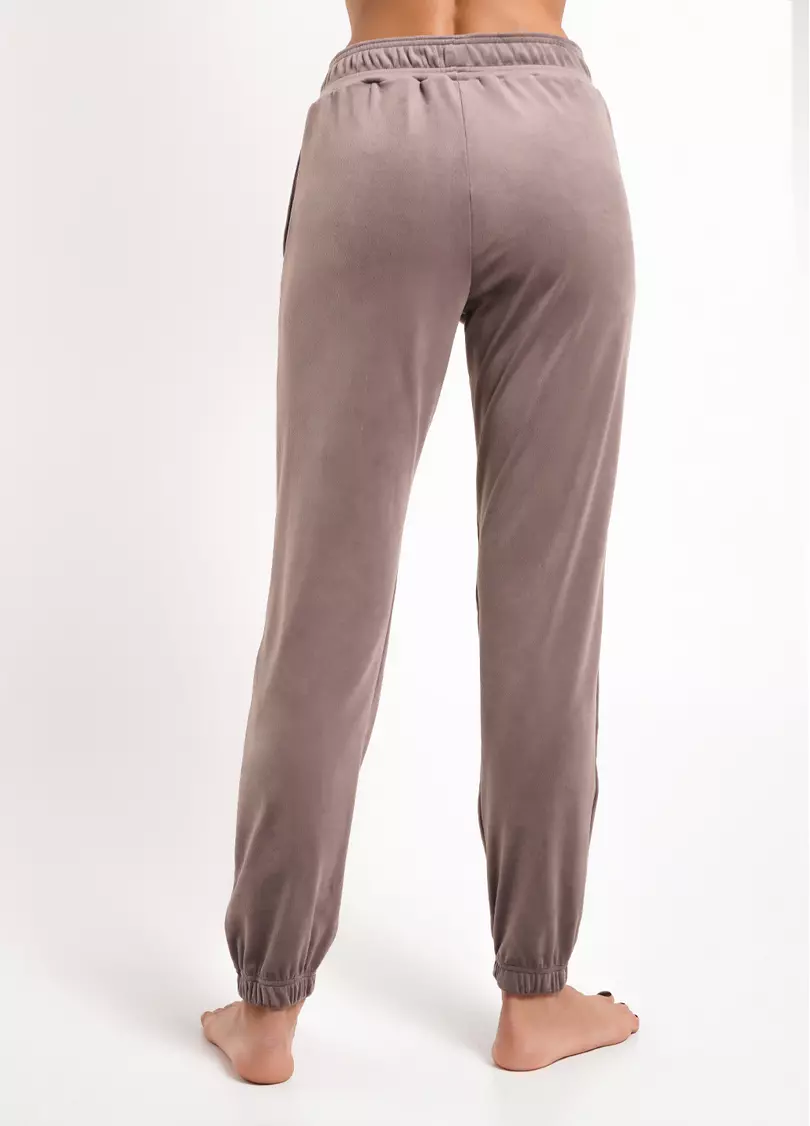 Штани велюрові внизу з гумкою SOFT WINTER 4312/080 taupe (коричневий)