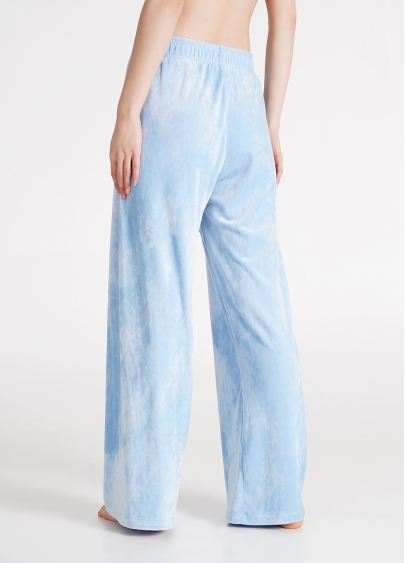 Велюровые брюки палаццо широкие SOFT WINTER 4313/080 blue (голубой)