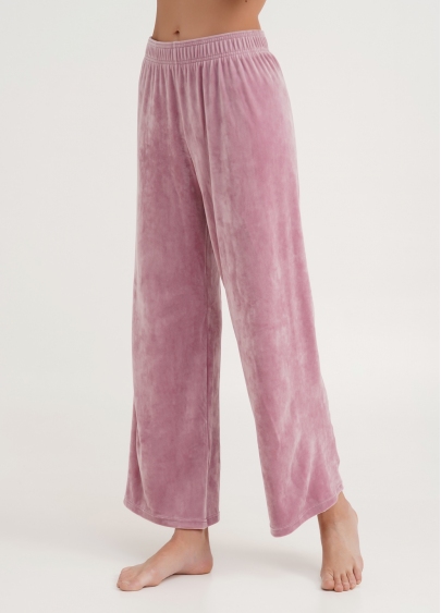 Широкие брюки палаццо из велюра SOFT WINTER 4313/080 pink (розовый)