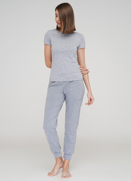 Хлопковые спортивные штаны SPORT PANTS 4301/010 (серый меланж)