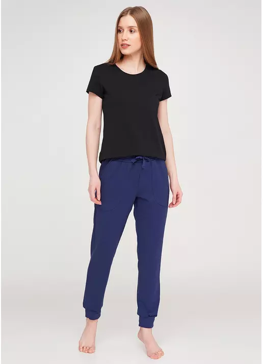 Хлопковые спортивные штаны SPORT PANTS 4301/010 navy (синий)