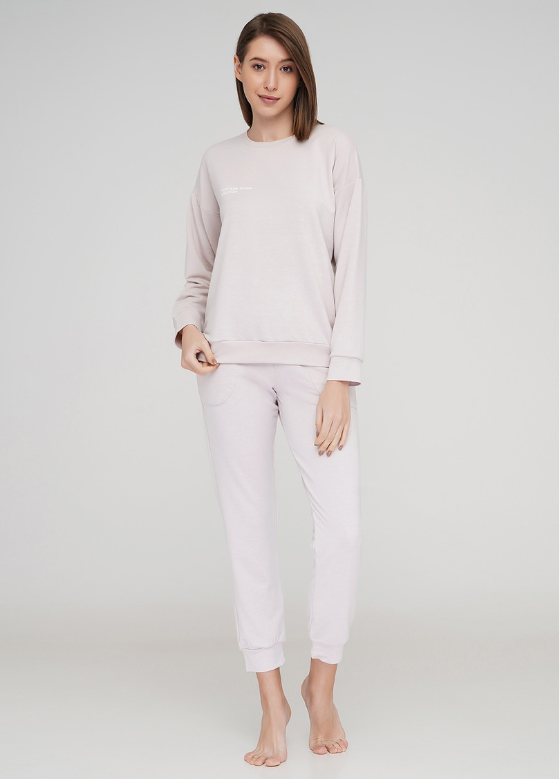 Хлопковые спортивные штаны SPORT PANTS 4301/010 (бежевый)