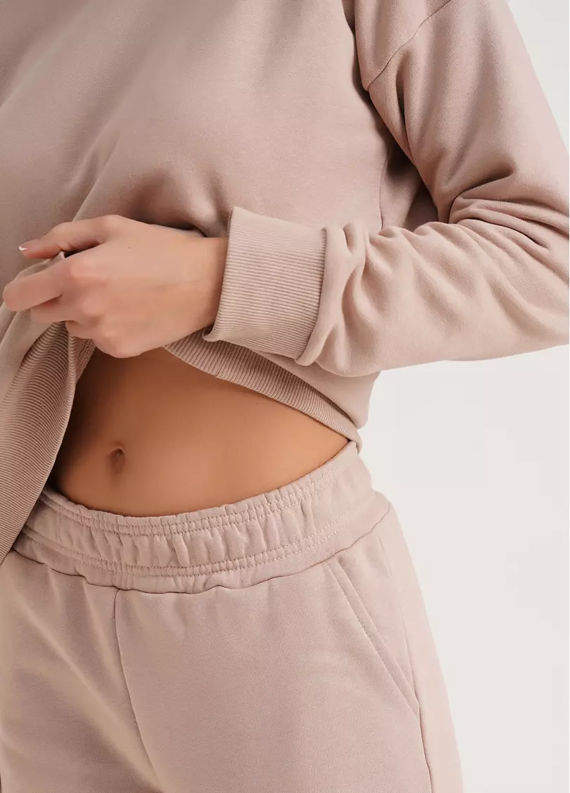 Штани-джогери з бавовни SPORT PANTS 4305/160 mokko (бежевий)