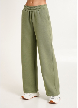 Широкі штани на флісі SPORT STYLE 4323/170 olive (зелений)