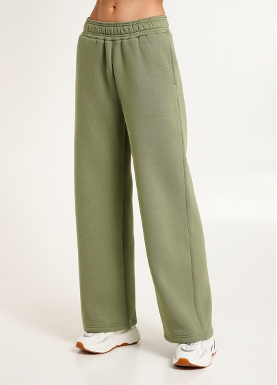 Широкие штаны на флисе SPORT STYLE 4323/170 olive (зеленый)