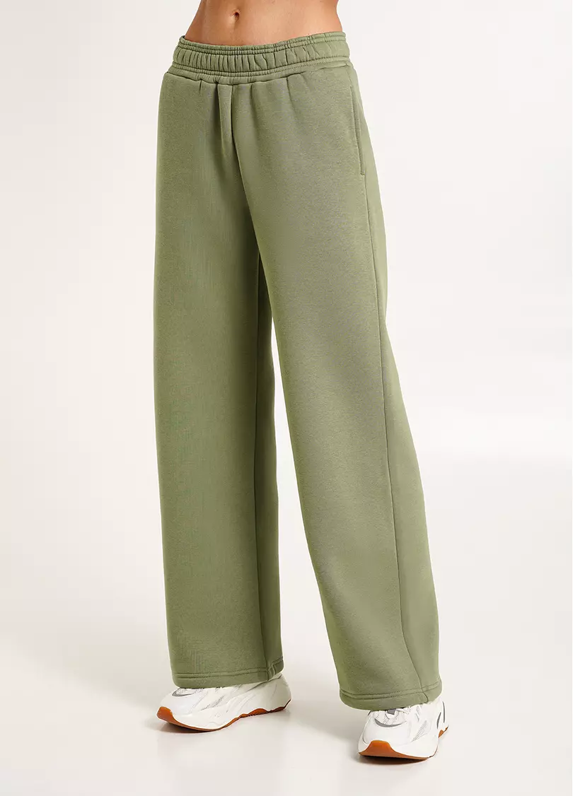 Широкие штаны на флисе SPORT STYLE 4323/170 olive (зеленый)