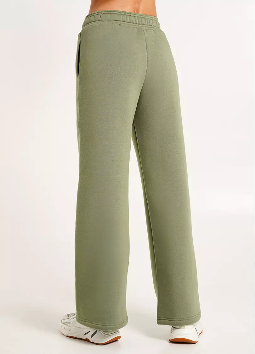 Широкие штаны на флисе SPORT STYLE 4323/170 olive (зеленый)