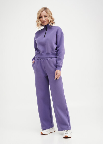 Широкі штани на флісі SPORT STYLE 4323/170 plum (фіолетовий)