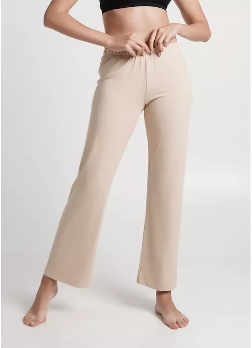 Штаны из хлопка пижамные SPRING FLOWERS 4315/010 beige (бежевый)