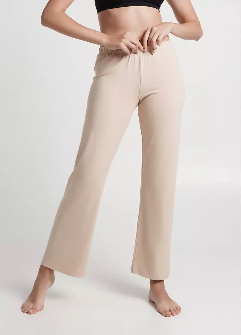 Штаны из хлопка пижамные SPRING FLOWERS 4315/010 beige (бежевый)