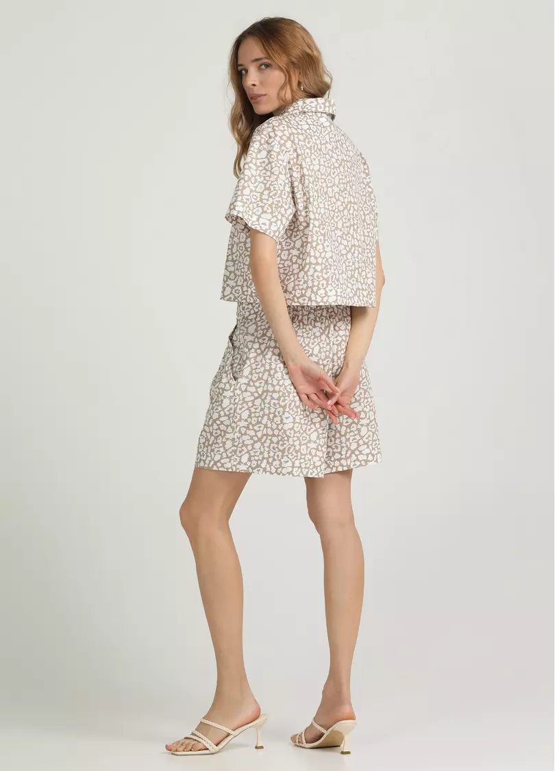 Узорчатые шорты из хлопка STREET SPOTTED 4219/010 beige/milk leopard print (бежевый)