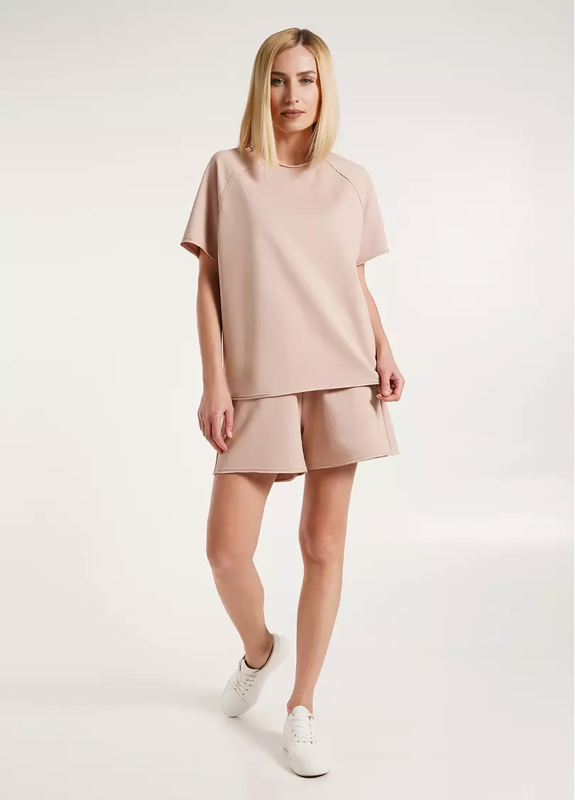 Шорты хлопковые с необработанным краем STREET STYLE 4204/180 dark beige (бежевый)