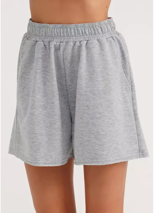 Шорти бавовняні з необробленим краєм STREET STYLE 4204/180 light grey melange (сірий)